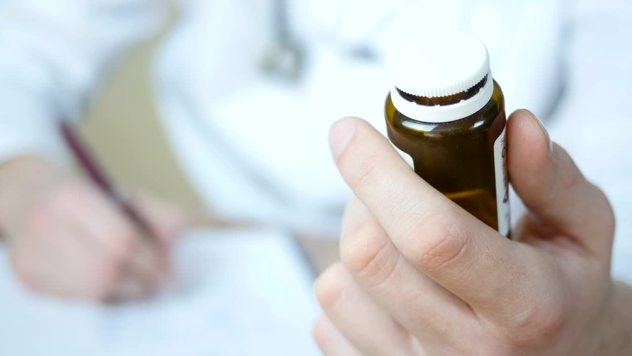 Stock Video Doctor With A Bottle Of Pills On The Hand Live Wallpaper For PC