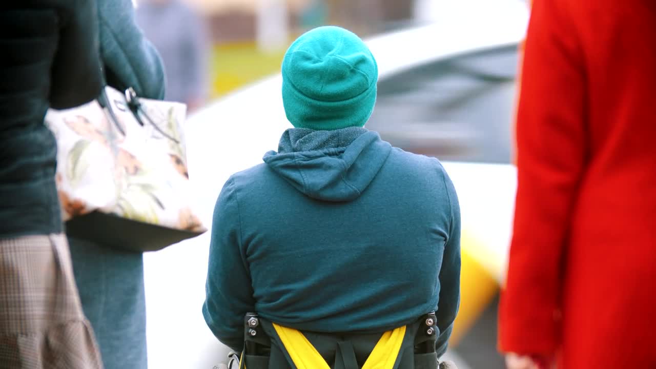 Stock Video Disabled Man In The Crosswalk Live Wallpaper For PC