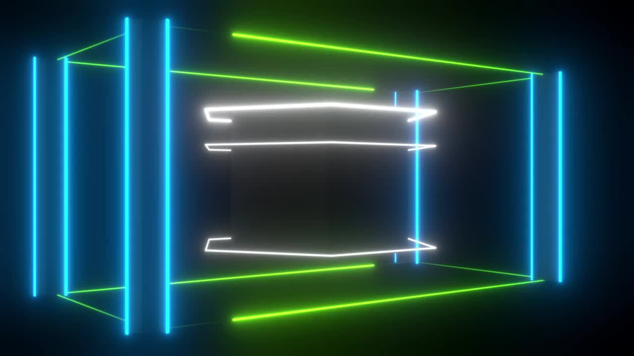 Stock Video Dimensional Shape Within A Cube Of Lights Live Wallpaper For PC
