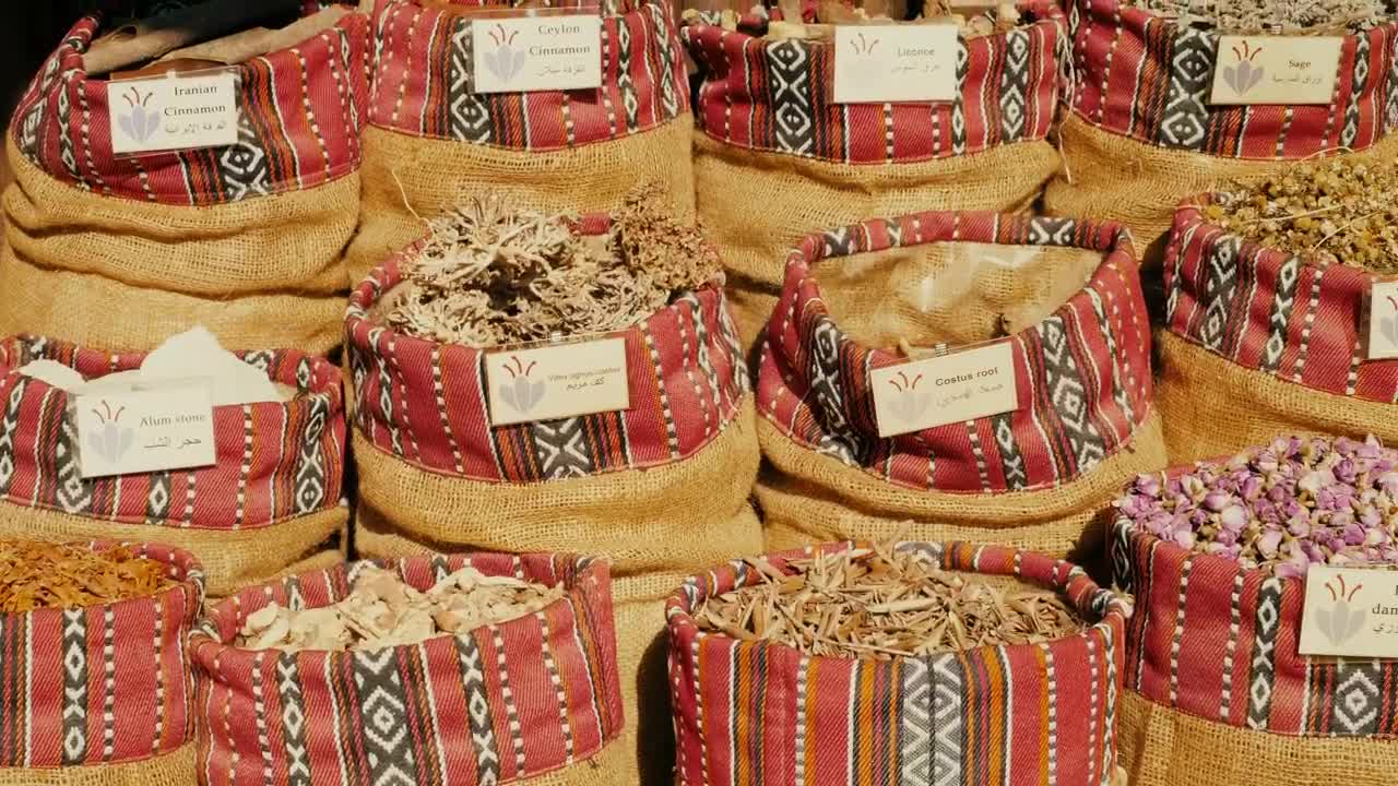 Stock Video Different Spices With Tags Ready For Sale Live Wallpaper For PC