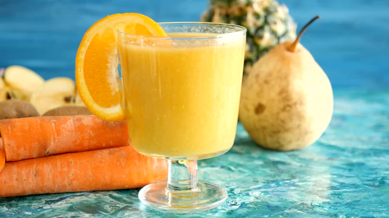 Stock Video Detox Diet Smoothies And Vegetables Closeup Live Wallpaper For PC