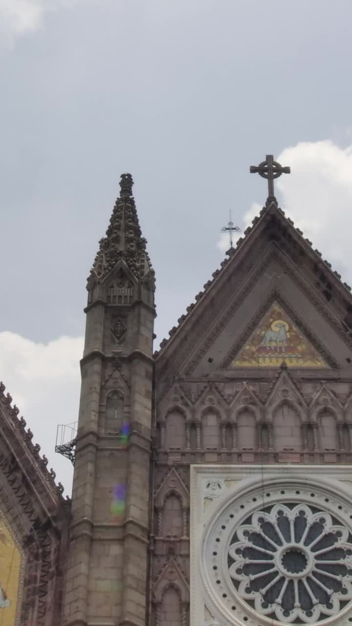 Stock Video Detailed View Of The Facade Of A Gothic Style Church Live Wallpaper For PC