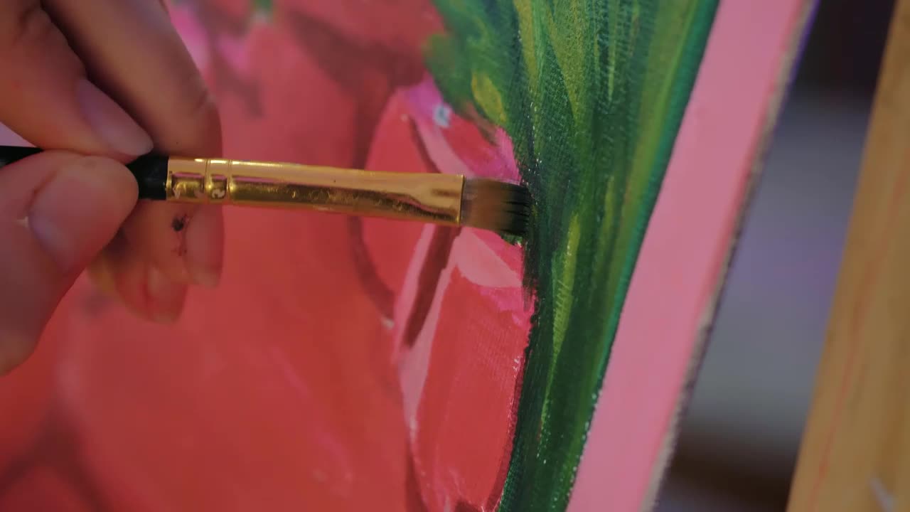 Stock Video Detailed Painting Of An Artist On The Plants Of An Live Wallpaper For PC