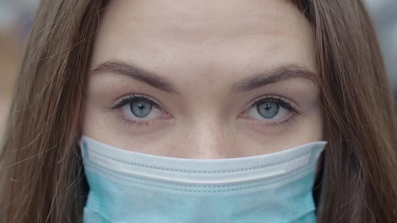 Stock Video Detailed Face Of A Girl With A Face Mask Live Wallpaper For PC