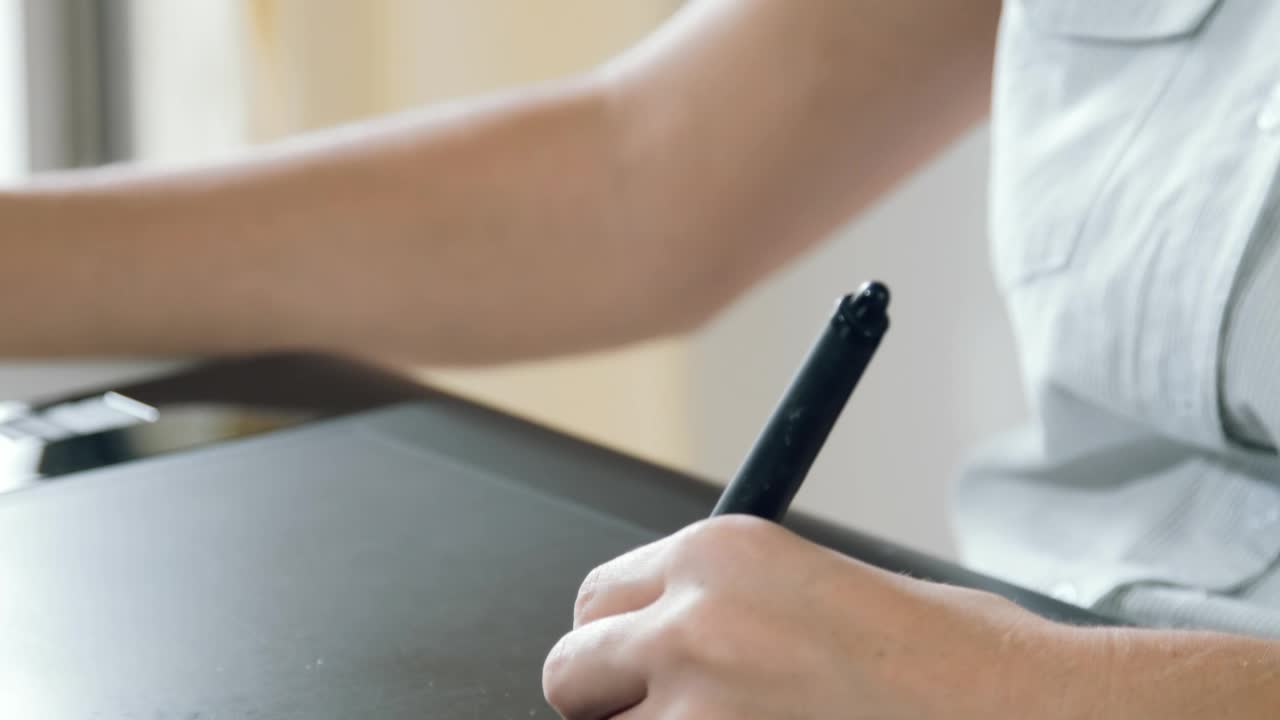 Stock Video Designer Using A Graphical Pen And A Face Mask Live Wallpaper For PC