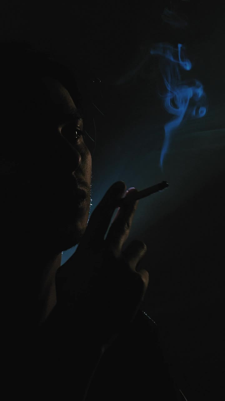 Stock Video Depressed Guy Smoking In The Dark Live Wallpaper For PC