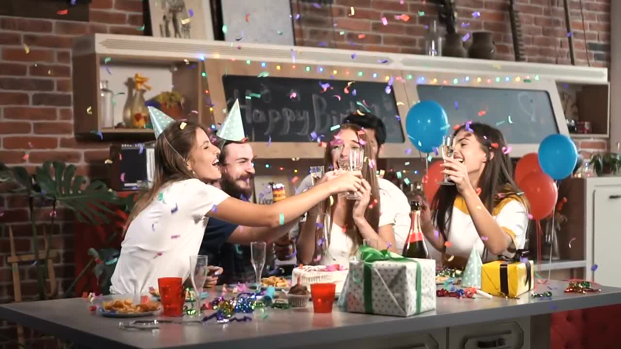 Stock Video Friends Celebrating A Birthday Live Wallpaper For PC