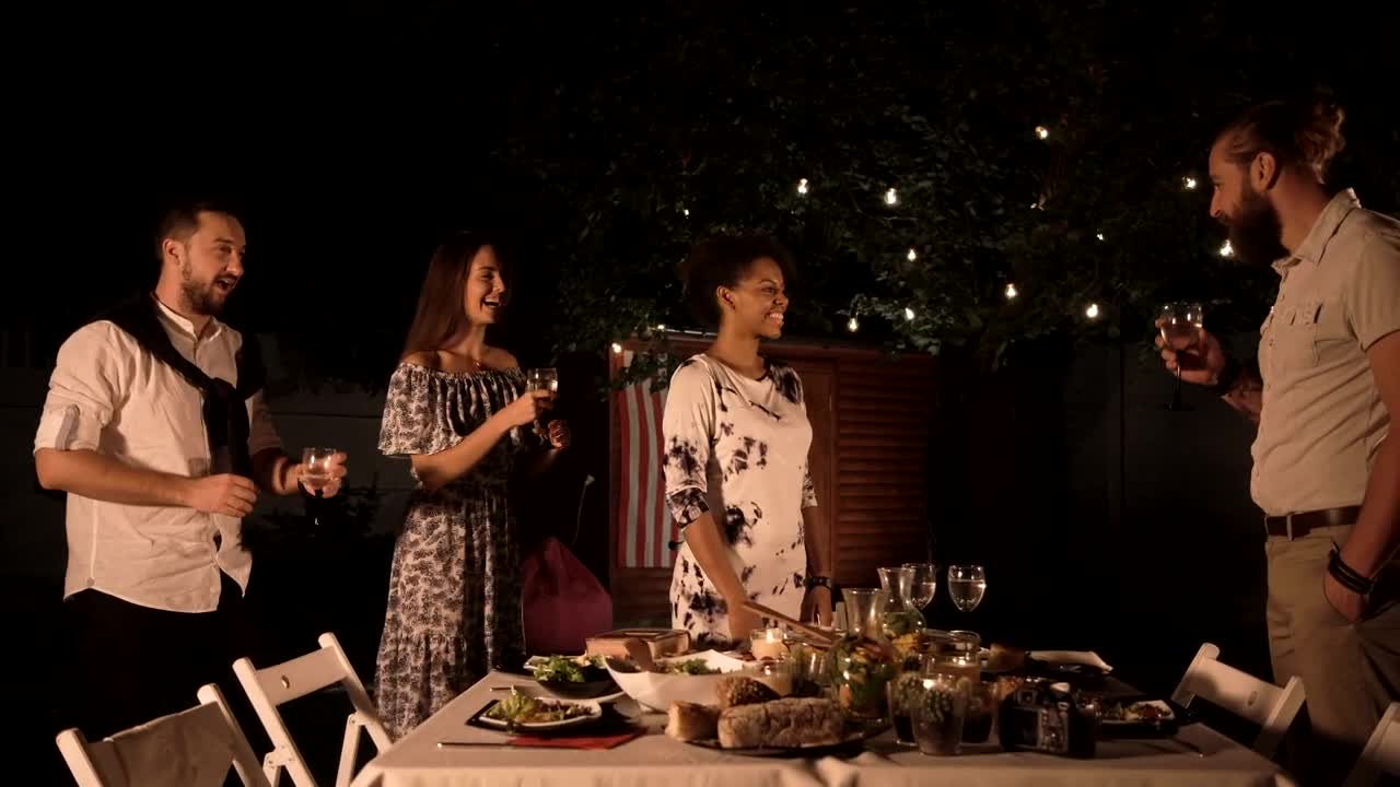 Stock Video Friends Celebrating A Birthday In The Garden Live Wallpaper For PC