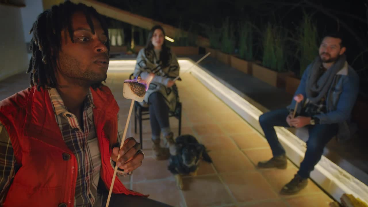 Stock Video Friends Burning Marshmallows Live Wallpaper For PC