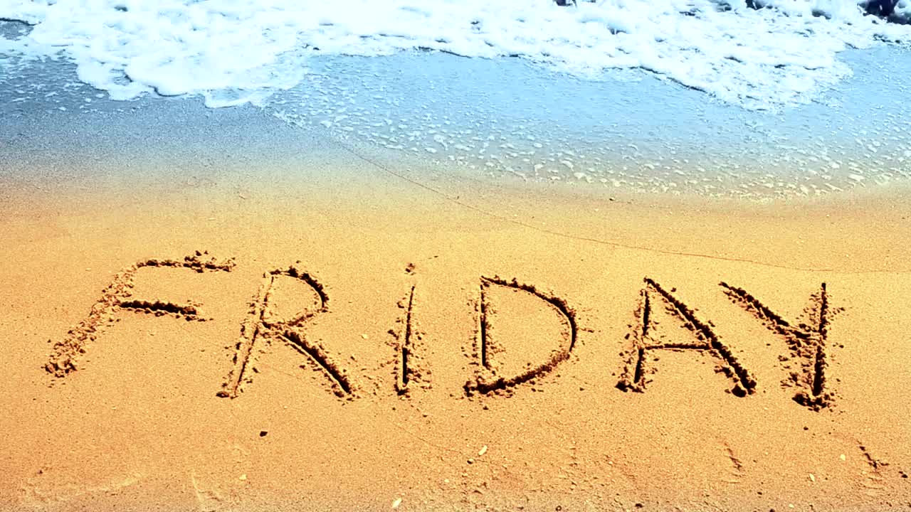 Stock Video Friday Written In Sand Live Wallpaper For PC