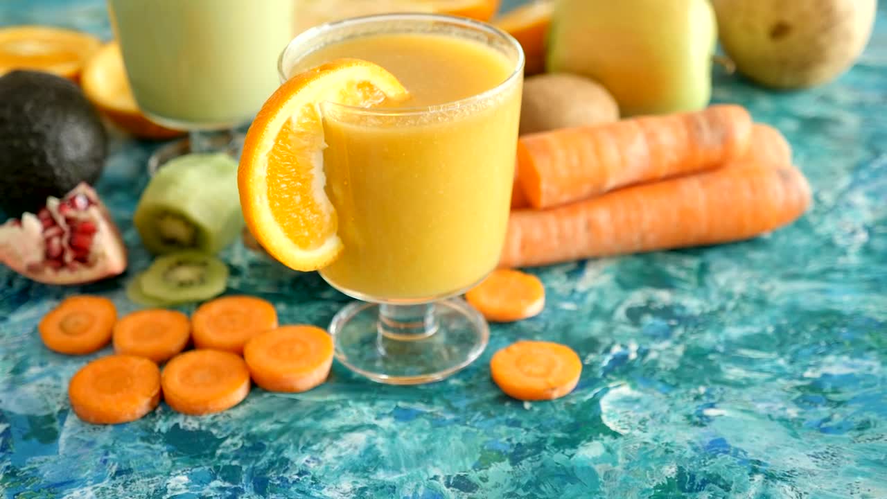 Stock Video Fresh Orange Juice And Vegetables Live Wallpaper For PC