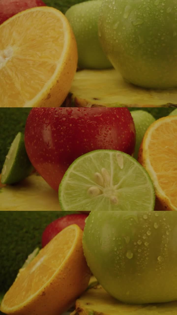 Stock Video Fresh Fruit In A Video Divided Into Three Live Wallpaper For PC
