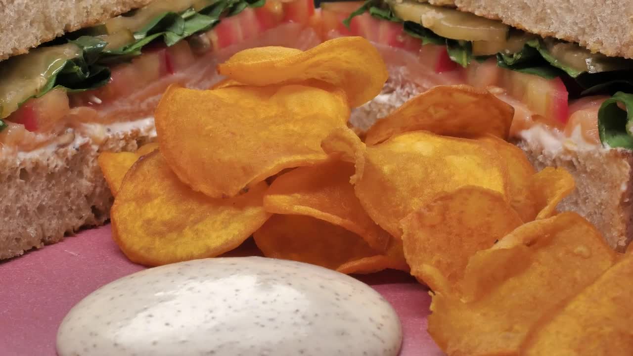 Stock Video French Fries With Dressing And A Halved Sandwich Live Wallpaper For PC