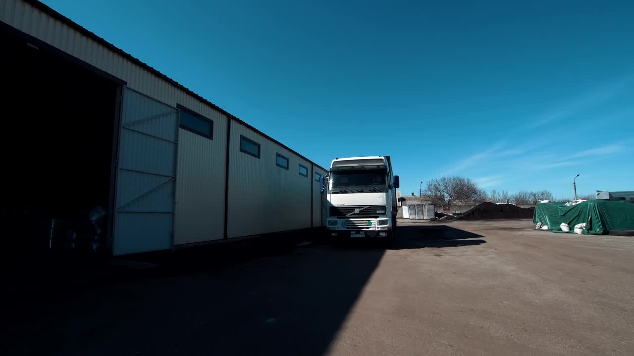 Stock Video Freight Truck Arriving At The Warehouse Live Wallpaper For PC