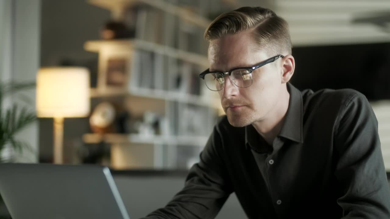 Stock Video Freelancer Working On His Laptop From Home Live Wallpaper For PC