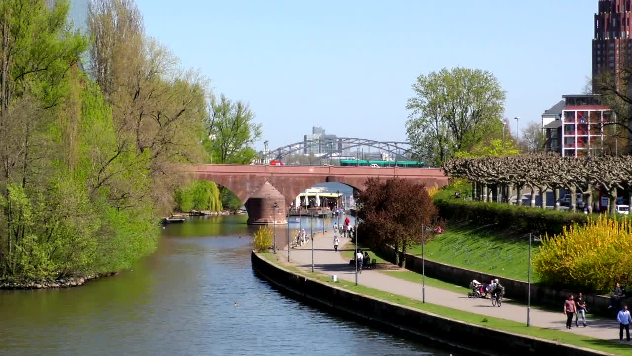Stock Video Frankfurt City River Live Wallpaper For PC