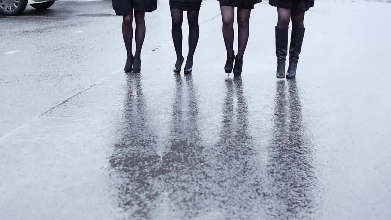 Stock Video Four Women Walking Down A Street Live Wallpaper For PC