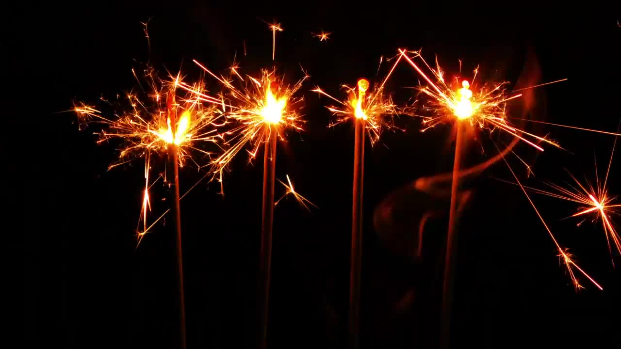 Stock Video Four Sparks Lights Burning In A Dark Place Live Wallpaper For PC