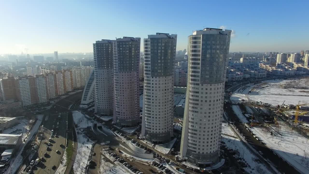 Stock Video Four Skyscrapers In A Line Live Wallpaper For PC
