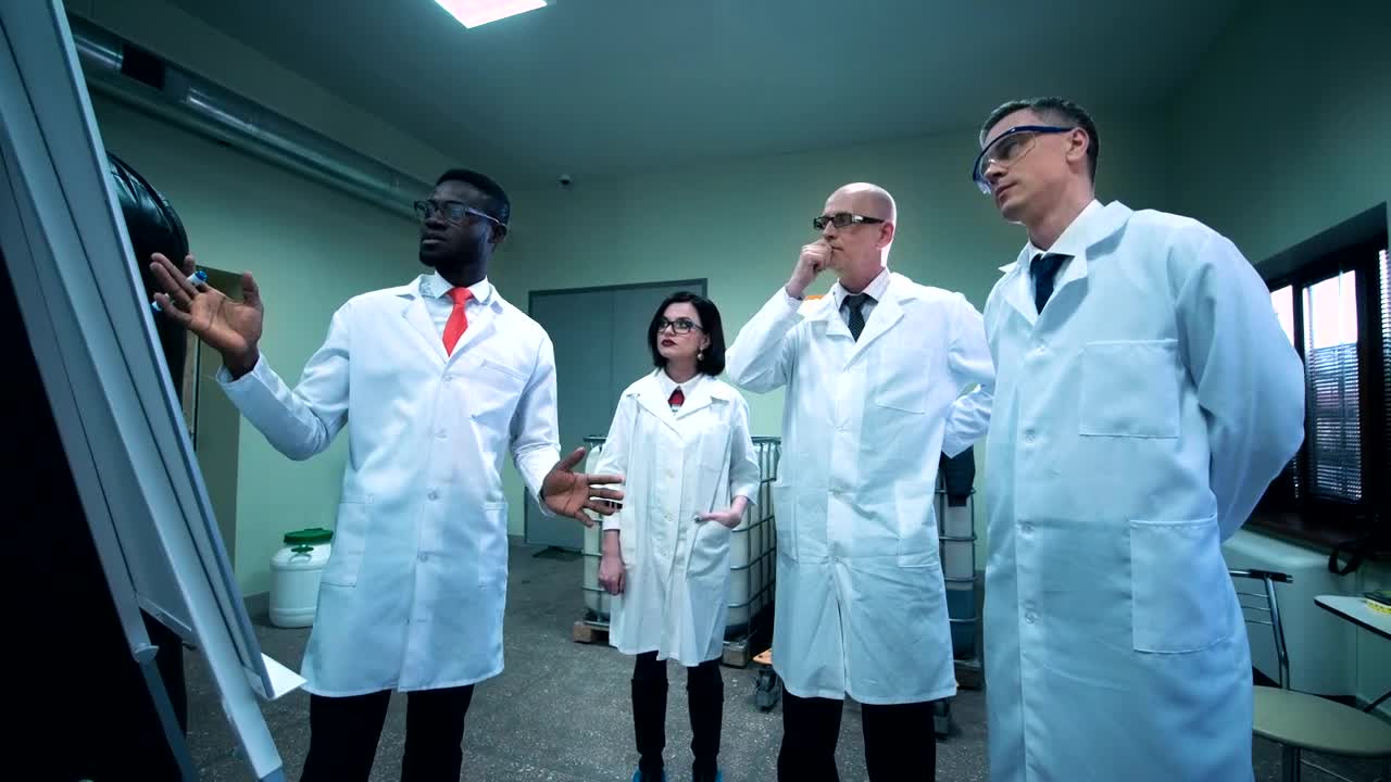 Stock Video Four Scientists Talking About Research Live Wallpaper For PC