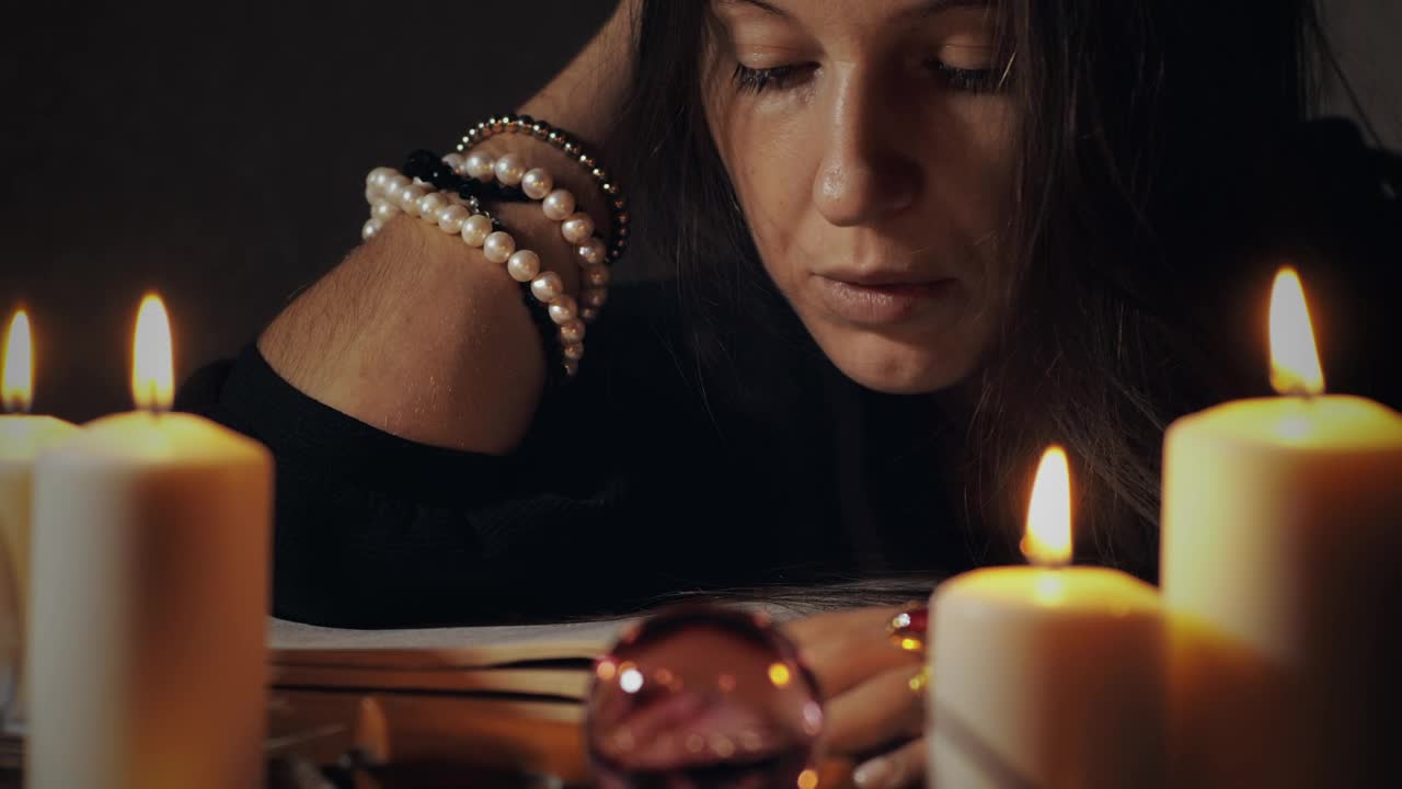 Stock Video Fortuneteller Reading An Ancient Book Live Wallpaper For PC