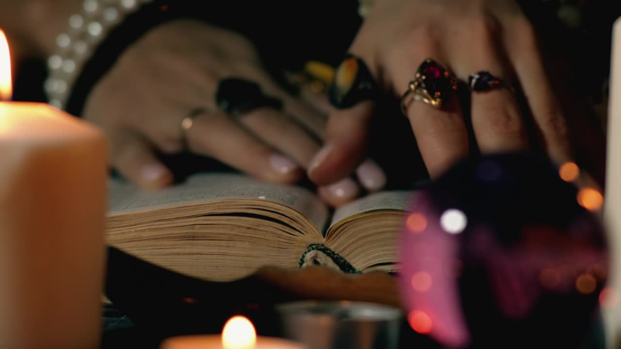 Stock Video Fortune Teller Reading An Ancient Book Live Wallpaper For PC