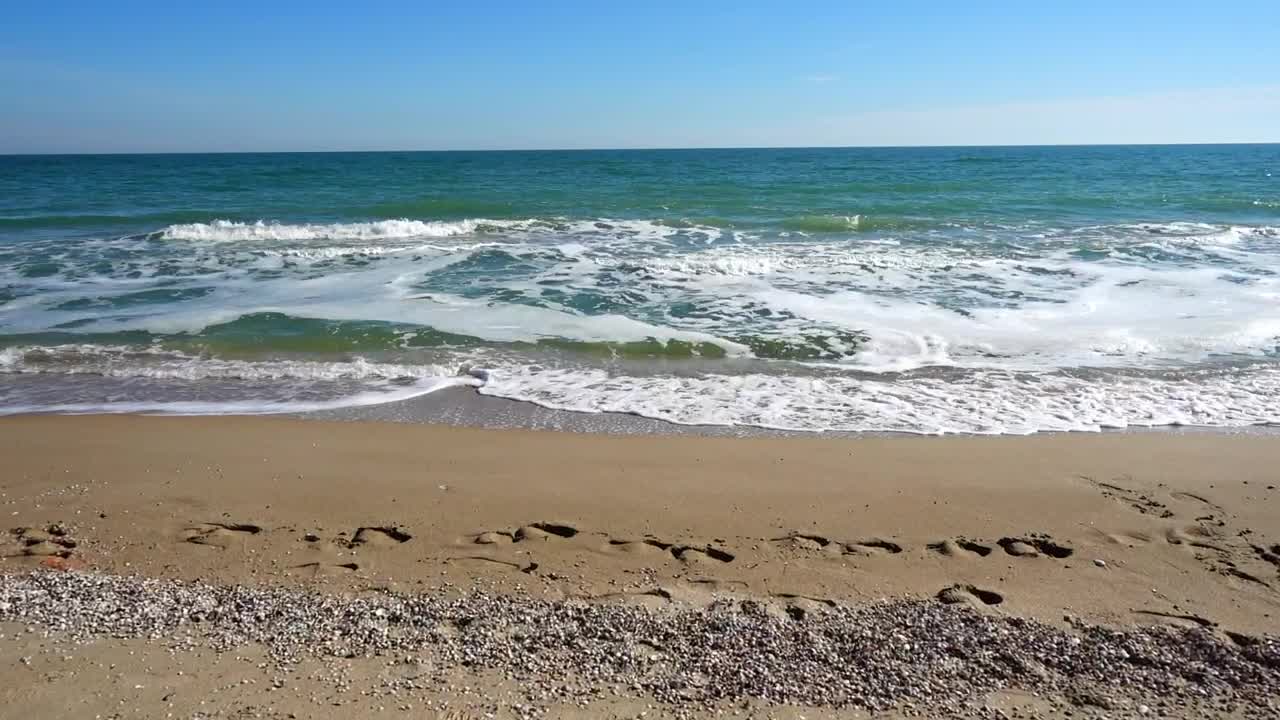 Stock Video Footprints Along The Shore Live Wallpaper For PC