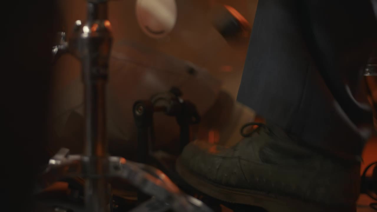 Stock Video Foot Of A Drummer Playing The Bass Drum With The Live Wallpaper For PC