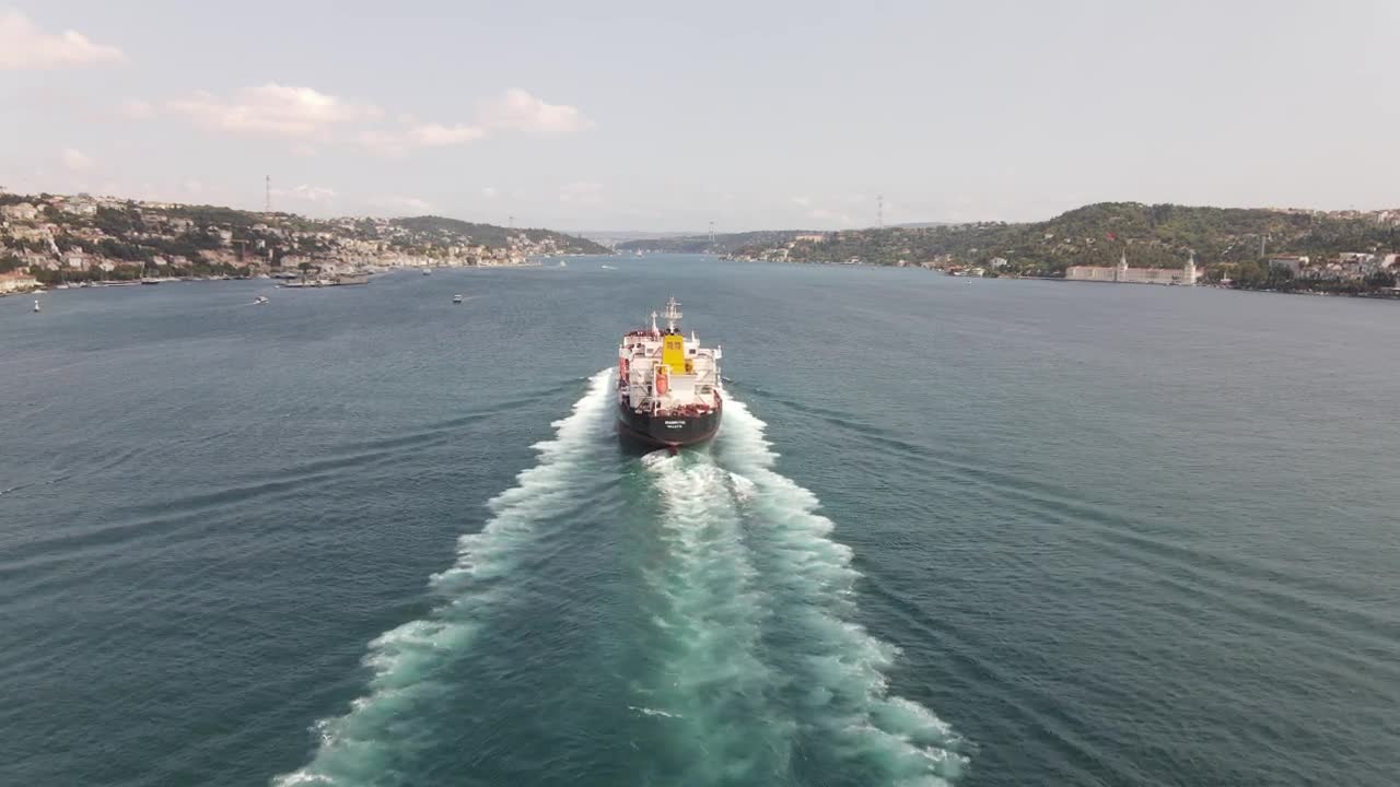 Stock Video Following A Cargo Ship Sailing Live Wallpaper For PC