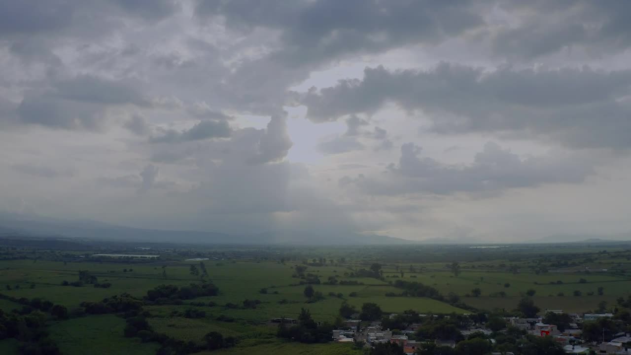 Stock Video Foggy Green Fields Near Village Live Wallpaper For PC