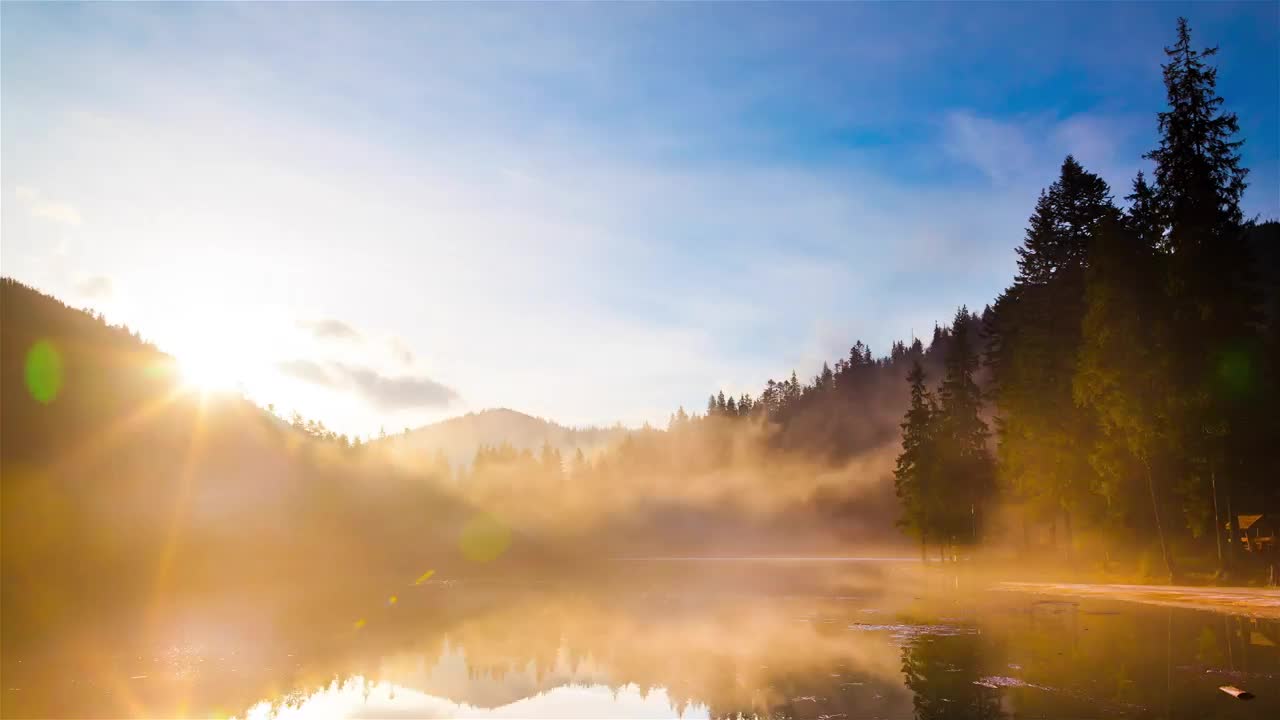 Stock Video Fog Flying Over A Lake In A Forest Live Wallpaper For PC