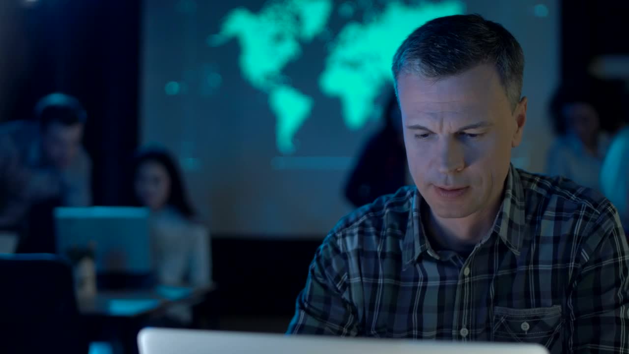 Stock Video Focused Man Working On The Computer Live Wallpaper For PC