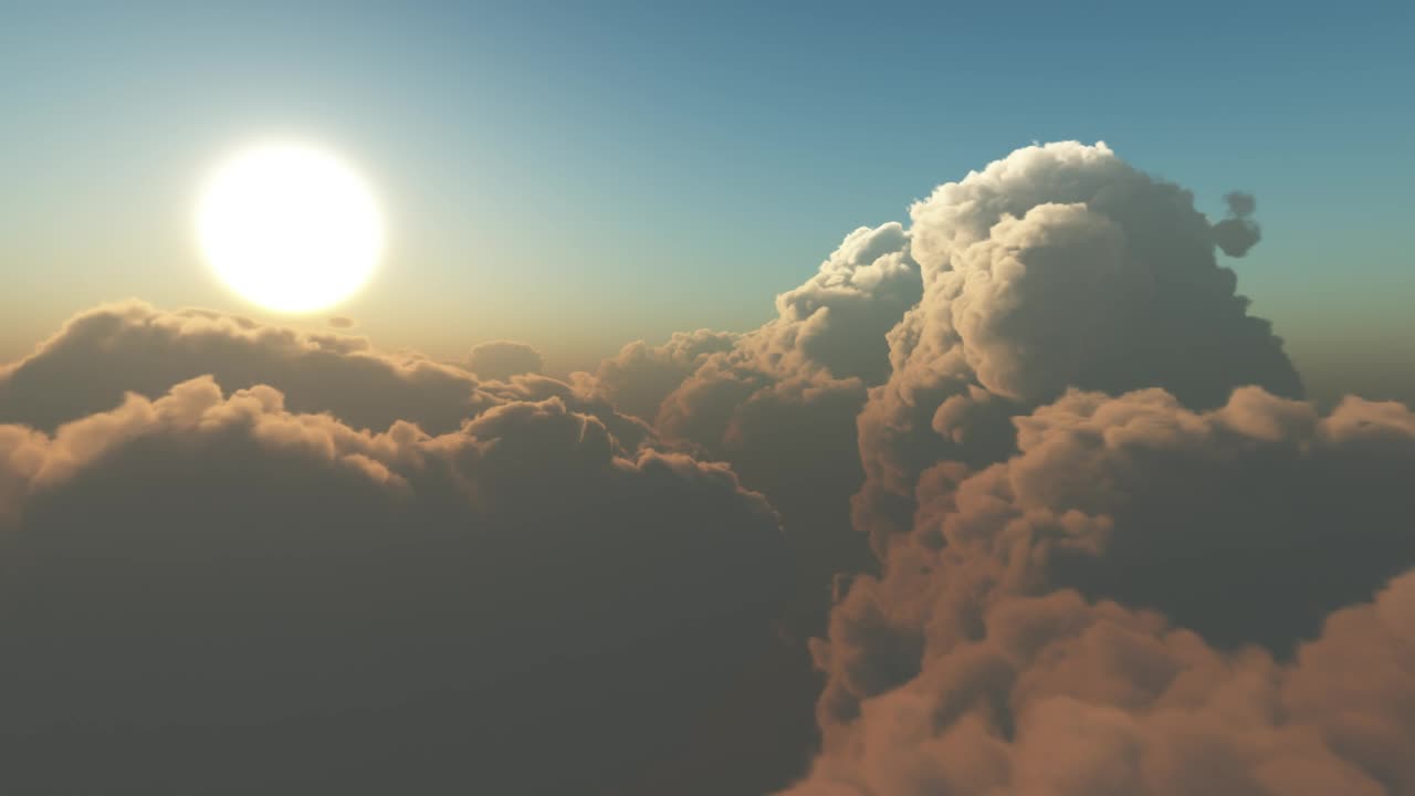 Stock Video Flying Through The Clouds With The Radiant Sun Live Wallpaper For PC
