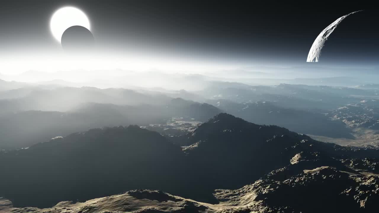Stock Video Flying Over The Surface Of An Alien World Live Wallpaper For PC