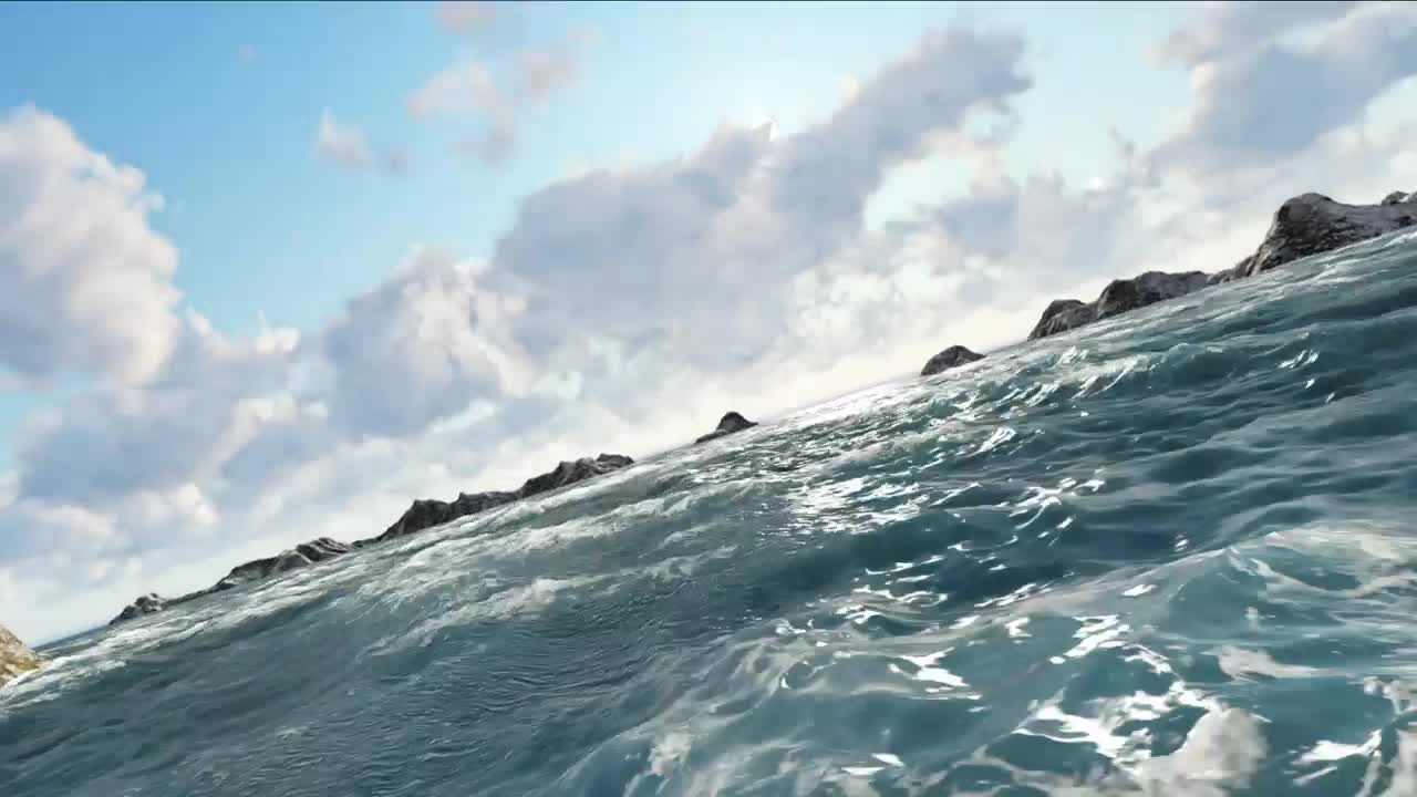 Stock Video Flying Over The Ocean And Rocks Live Wallpaper For PC