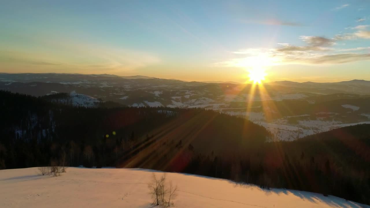 Stock Video Flying Over The Mountains Into The Sunset Live Wallpaper For PC