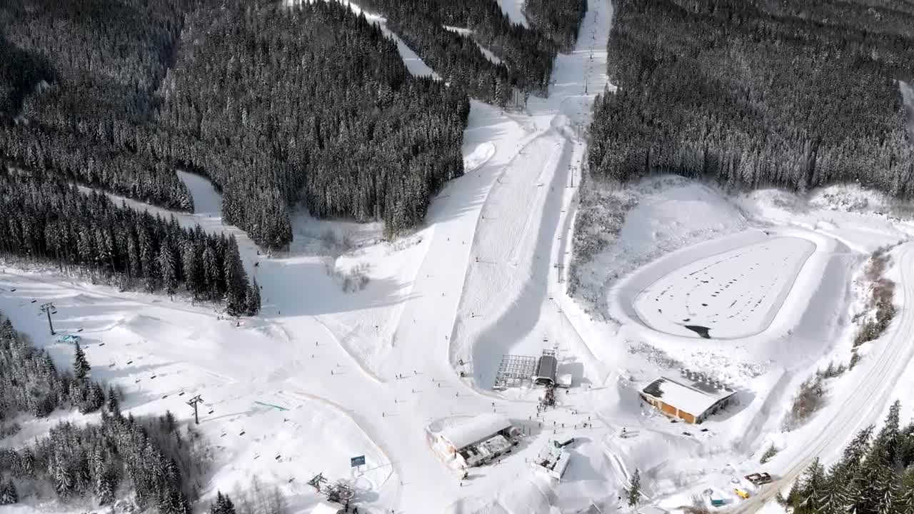 Stock Video Flying Over The Mountain With Ski Tracks Live Wallpaper For PC