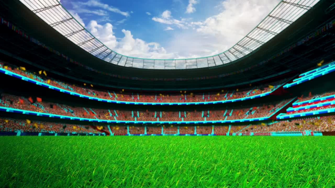 Stock Video Flying Over The Grass Of A Stadium Waiting For The Live Wallpaper For PC