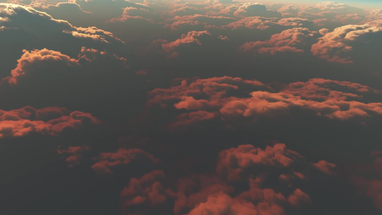 Stock Video Flying Over The Clouds Illuminated By The Sunset Live Wallpaper For PC