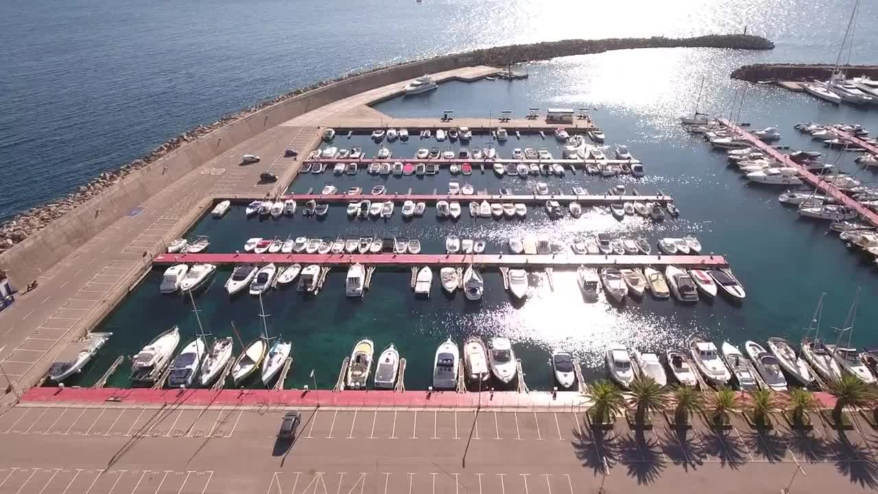Stock Video Flying Over The Boats On A Port Live Wallpaper For PC