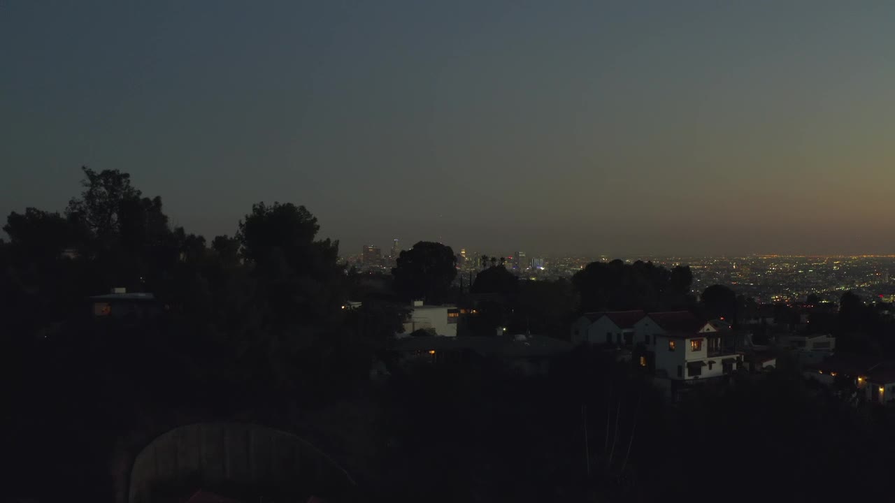 Stock Video Flying Over Hollywood At Night Live Wallpaper For PC