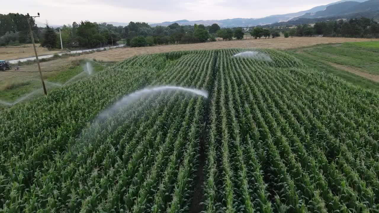 Stock Video Flying Over Fields Of Crops Being Watered Live Wallpaper For PC