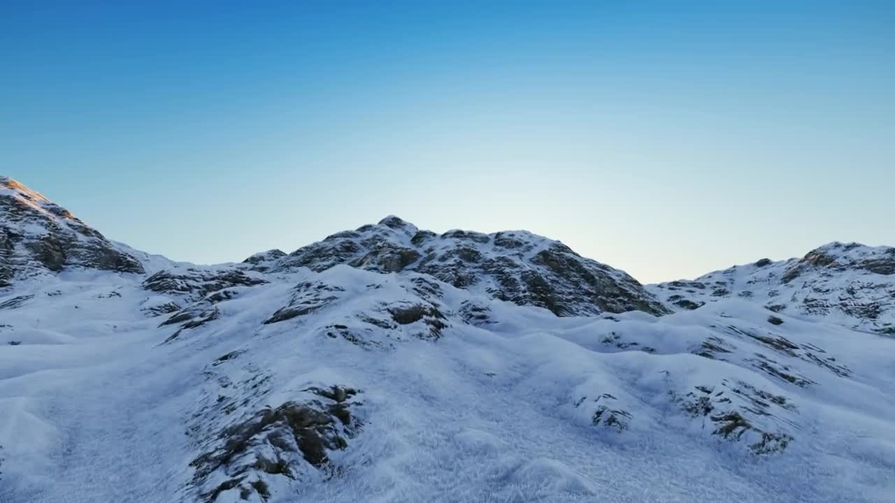 Stock Video Flying Over A Winter Mountain Surface Live Wallpaper For PC