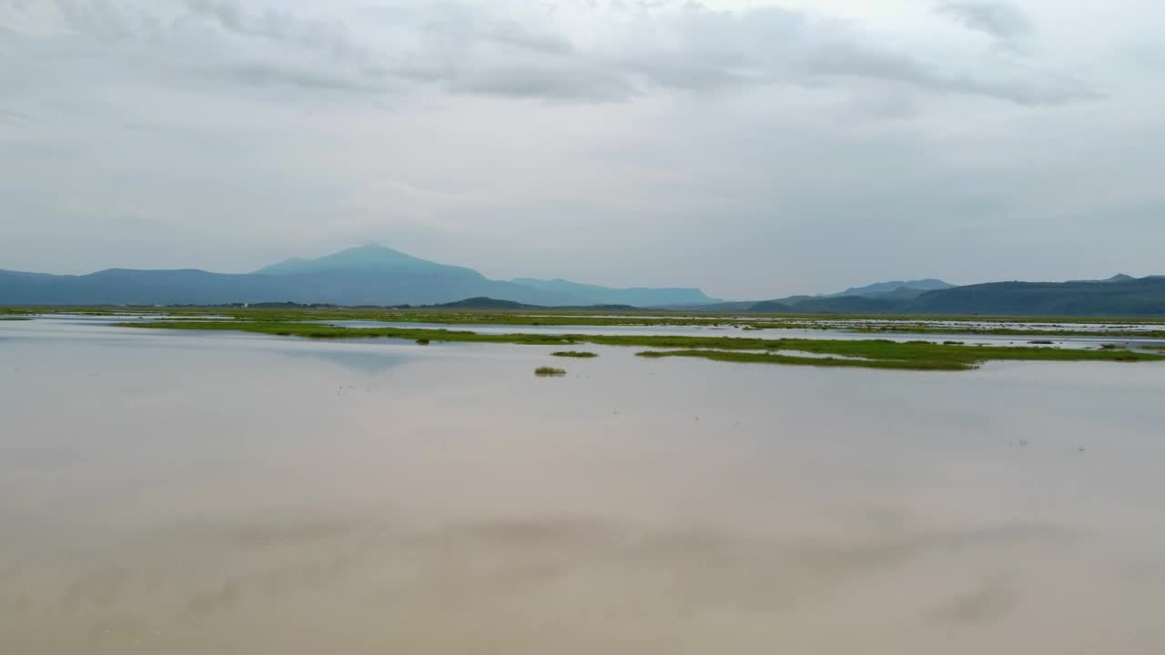 Stock Video Flying Over A Huge Plain Covered In Water Live Wallpaper For PC