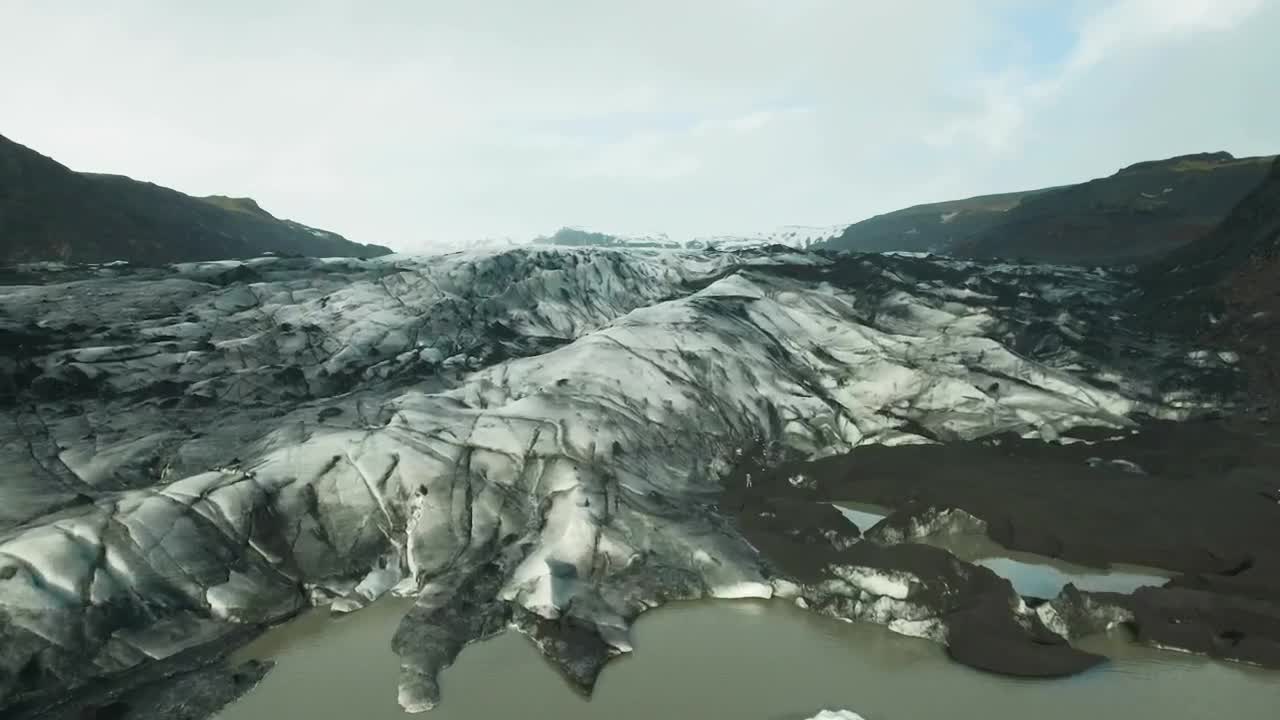 Stock Video Flying Over A Glacier Field Live Wallpaper For PC