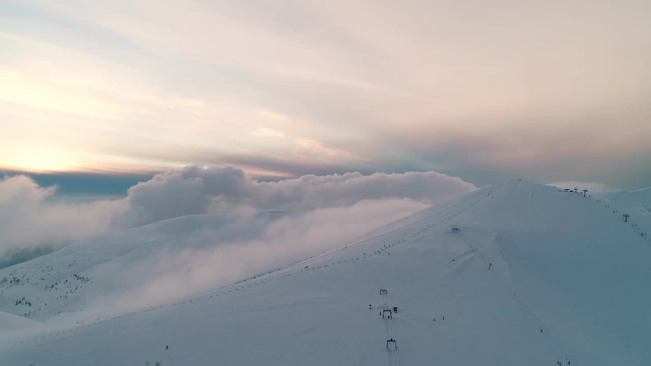 Stock Video Flying Over A Full Snow Covered Mountain Range Live Wallpaper For PC