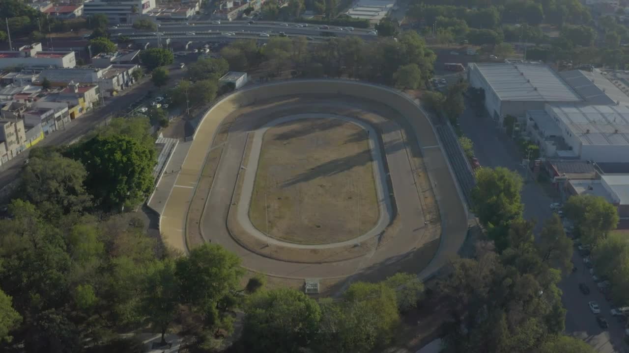 Stock Video Flying Over A Cycling Track In The Middle Of The Live Wallpaper For PC