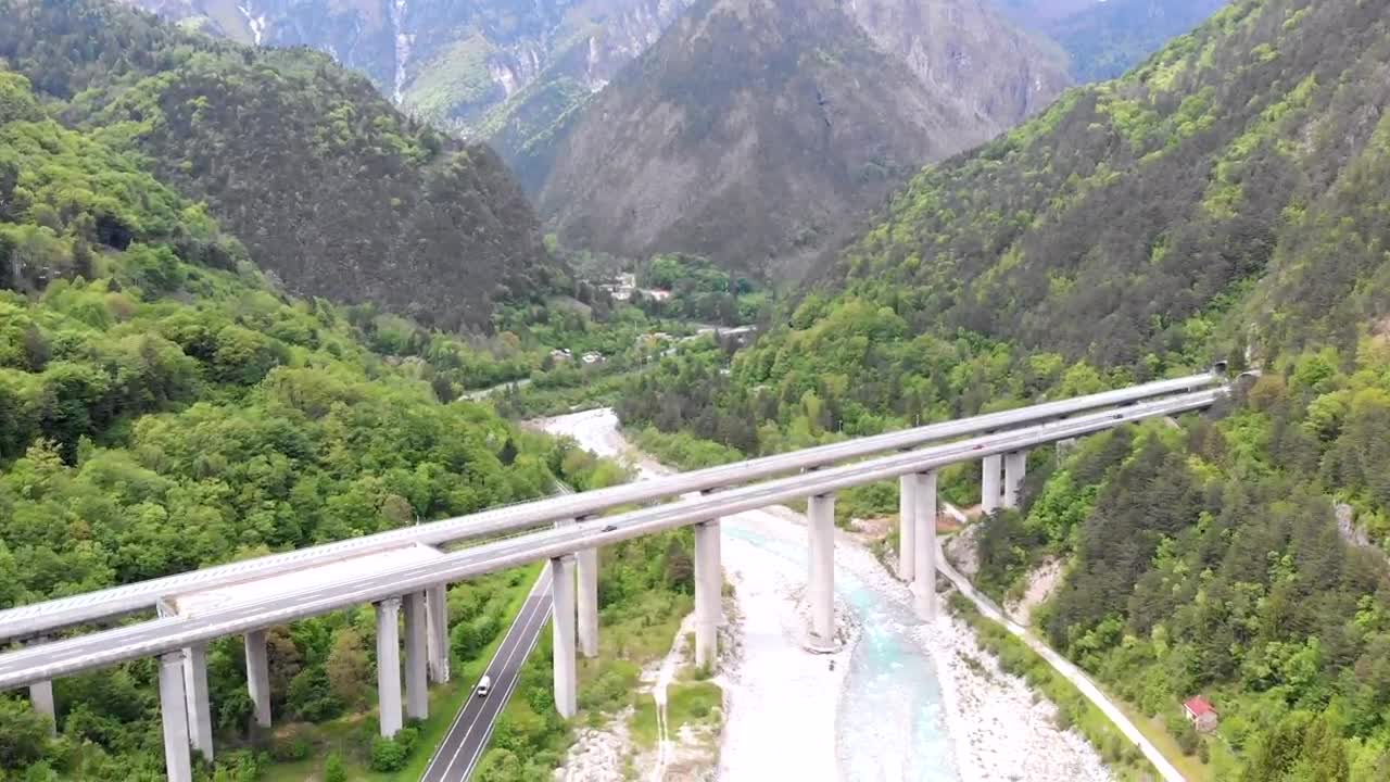 Stock Video Flying Over A Concrete Bridge Highway Live Wallpaper For PC