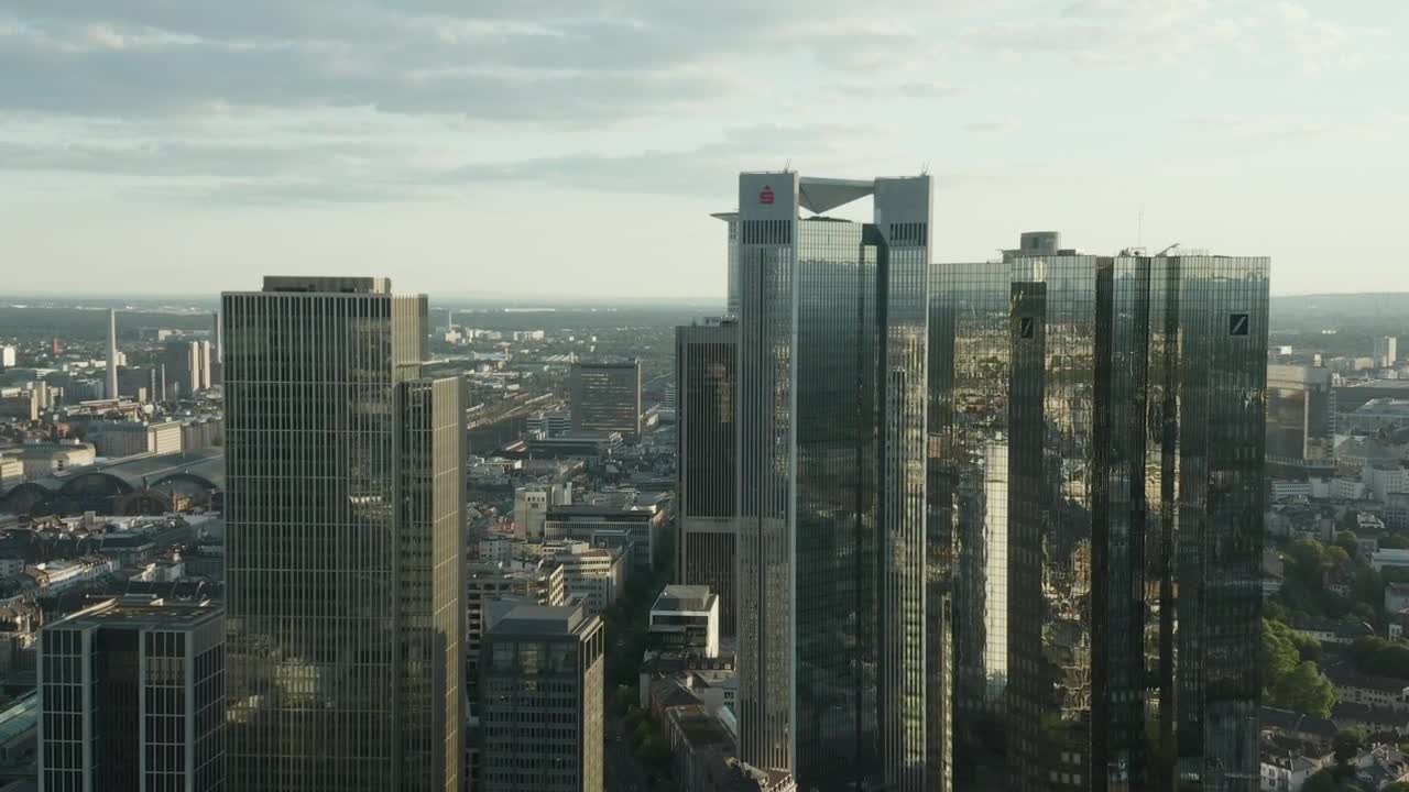 Stock Video Flying Over A Big City Near Skyscrapers Live Wallpaper For PC