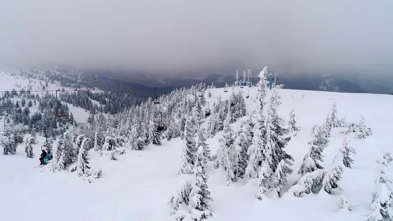 Stock Video Flying Next To The Ski Resort In The Mountains Live Wallpaper For PC